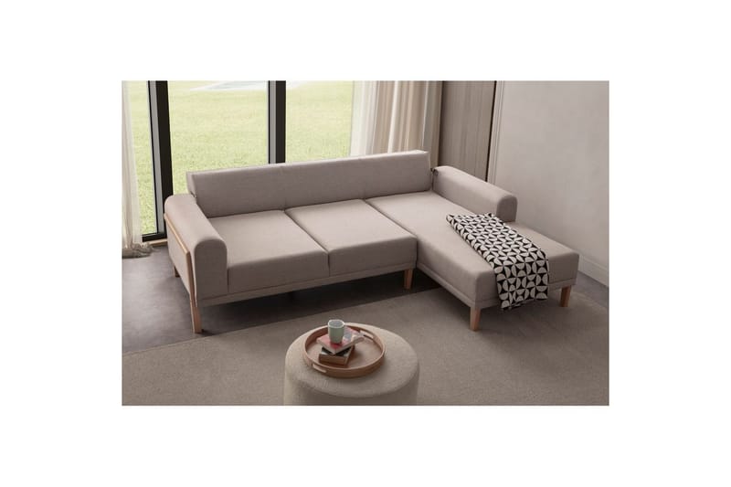 Latrona Sofa med divan 3-seter - Kremhvit - Møbler - Sofaer - Sofa med sjeselong