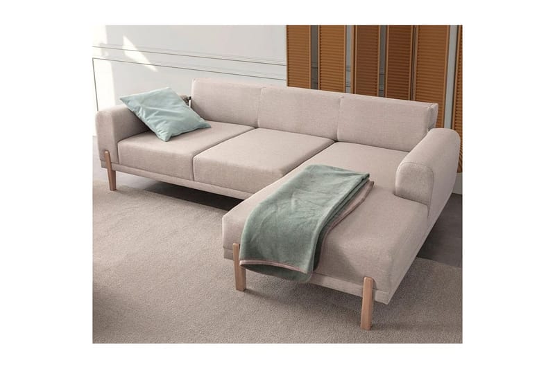 Latrona Sofa med divan 3-seter - Kremhvit - Møbler - Sofaer - Sofa med sjeselong