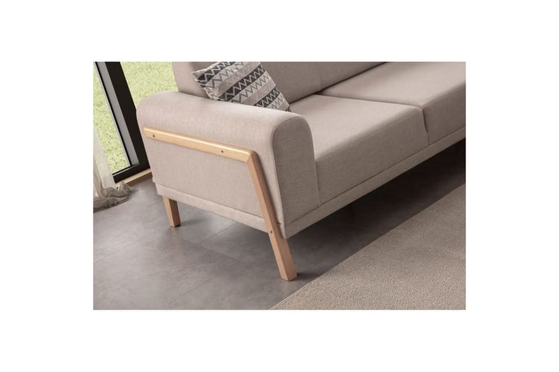 Latrona Sofa med divan 3-seter - Kremhvit - Møbler - Sofaer - Sofa med sjeselong
