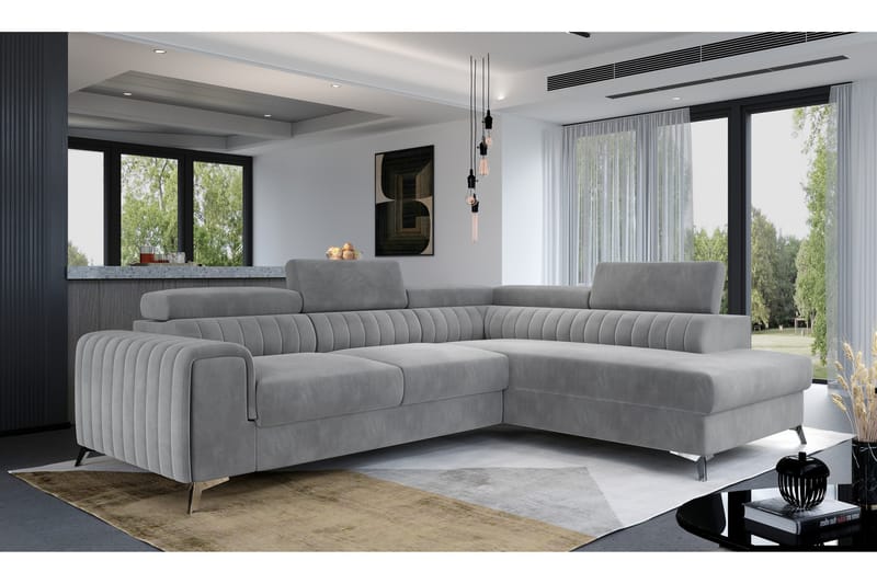Laurece Sjeselongsofa Høyre - Grå - Møbler - Sofaer - Sofa med sjeselong