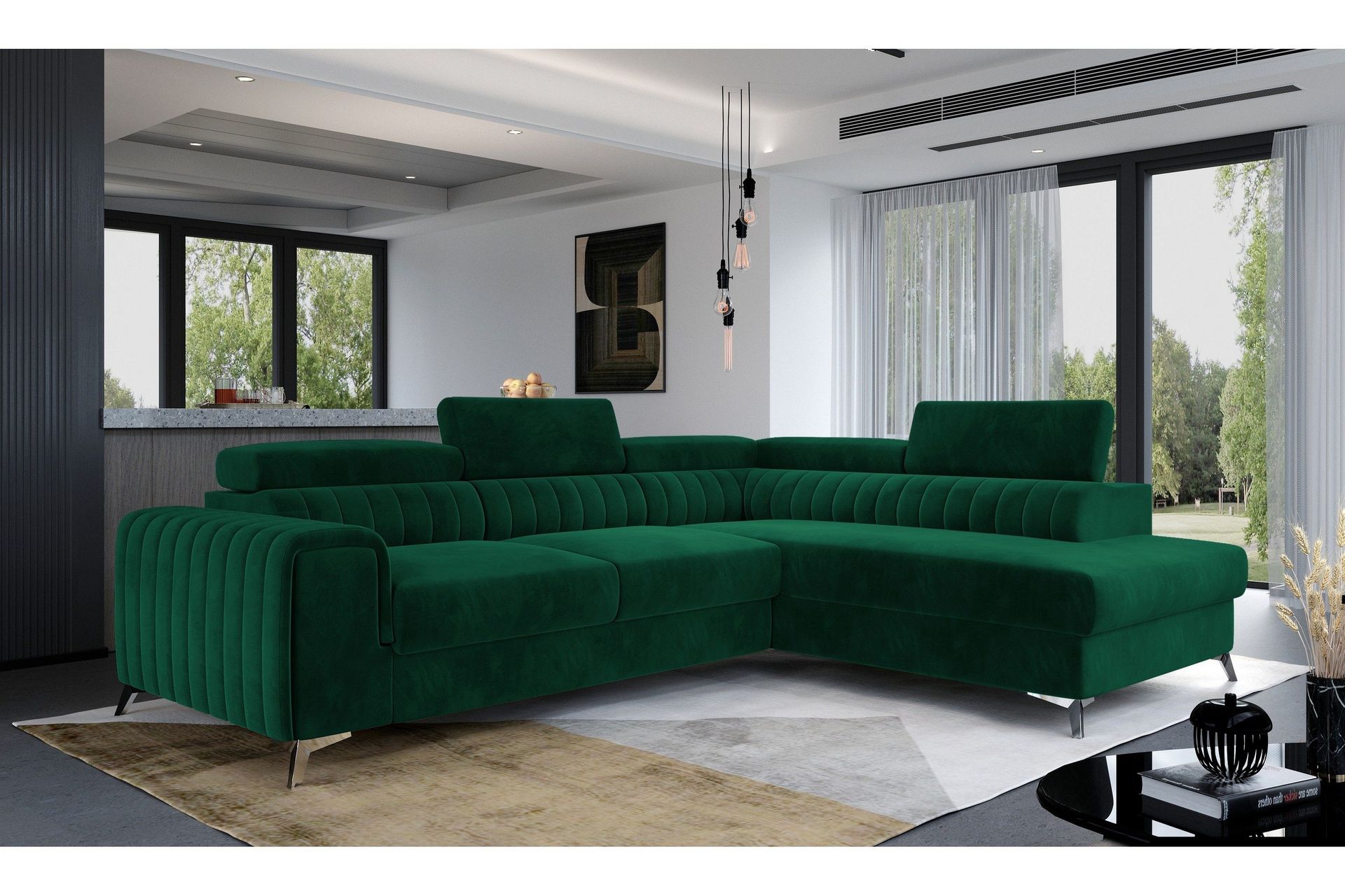Laurece Sjeselongsofa Høyre - Grønn