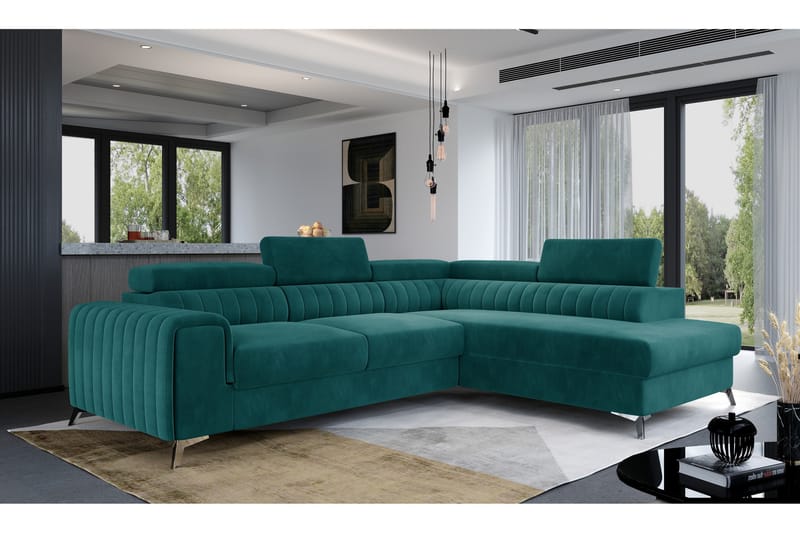 Laurece Sjeselongsofa Høyre - Turkis - Møbler - Sofaer - Sofa med sjeselong