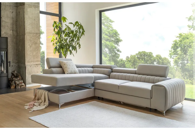 Laurece Sjeselongsofa Venstre - Beige - Møbler - Sofaer - Sovesofaer