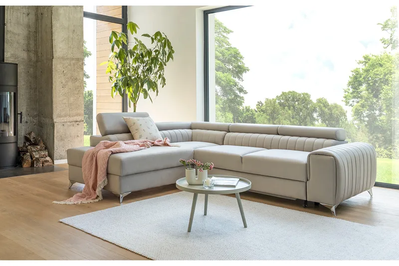 Laurece Sjeselongsofa Venstre - Beige - Møbler - Sofaer - Sovesofaer