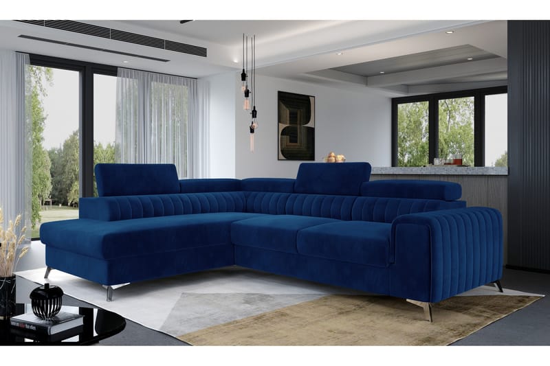 Laurece Sjeselongsofa Venstre - Blå - M øbler - Sofaer - Sofa med sjeselong