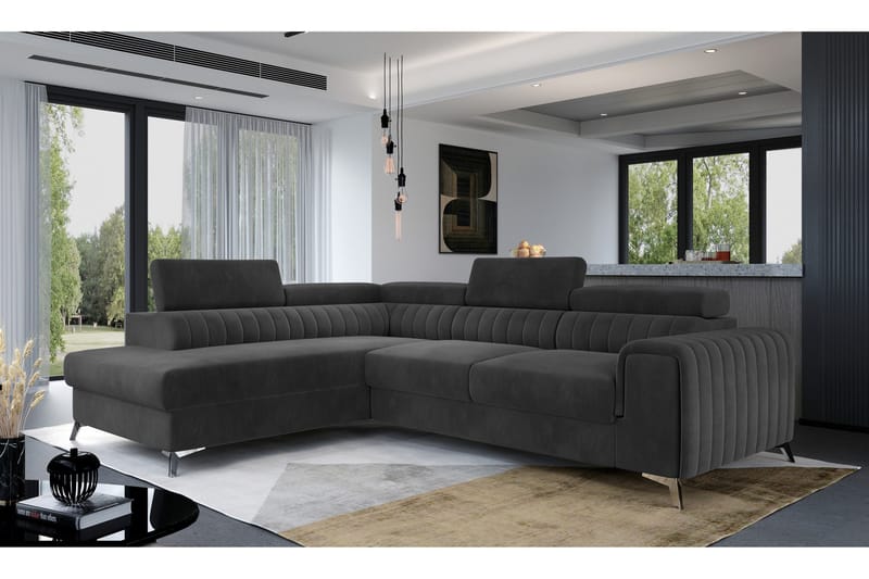 Laurece Sjeselongsofa Venstre - Mørkegrå - Møbler - Sofaer - Sofa med sjeselong
