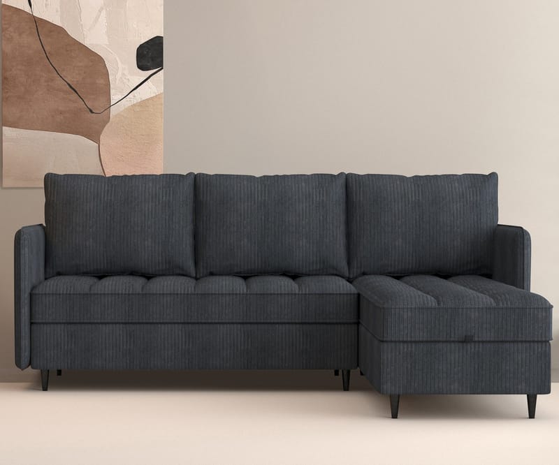 Lindhus Sofa med Divan 3-seter - Grå - Møbler - Sofaer - Sofa med sjeselong
