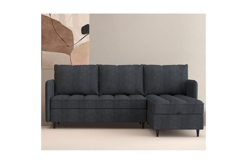 Lindhus Sofa med Divan 3-seter - Grå - Møbler - Sofaer - Sofa med sjeselong