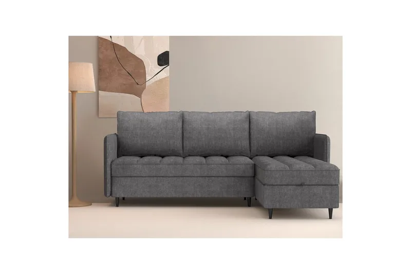 Lindhus Sofa med Divan 3-seter - Grå - Møbler - Sofaer - Sofa med sjeselong