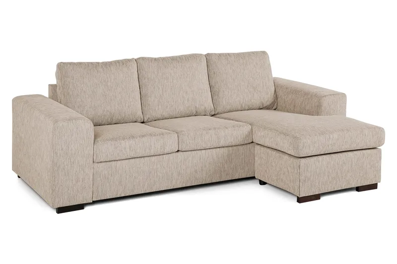 Link 3-seters Vendbar L-formet Divansofa i Stoff - Beige - Møbler - Sofaer - Sofa med sjeselong