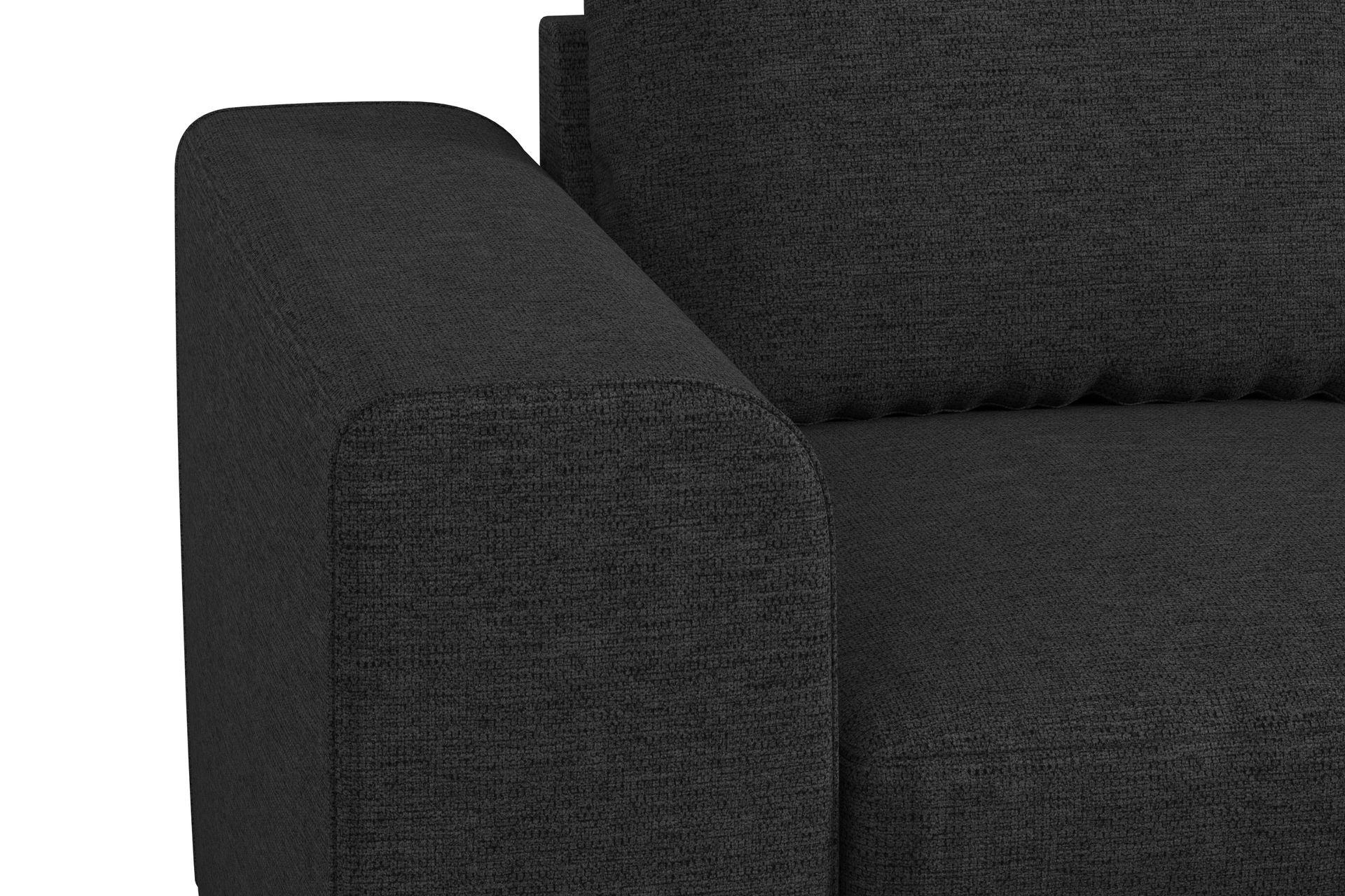 Link 3-seters Vendbar L-formet Divansofa i Stoff - Svart - Møbler - Sofaer - Sofa med sjeselong