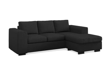 Link 3-seters Vendbar L-formet Divansofa i Stoff - Svart - Møbler - Sofaer - Sofa med sjeselong