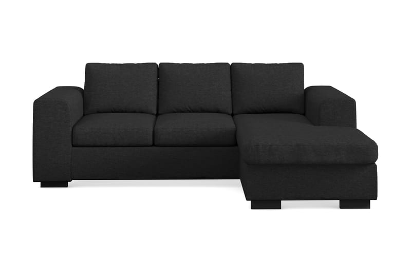 Link 3-seters Vendbar L-formet Divansofa i Stoff - Svart - Møbler - Sofaer - Sofa med sjeselong
