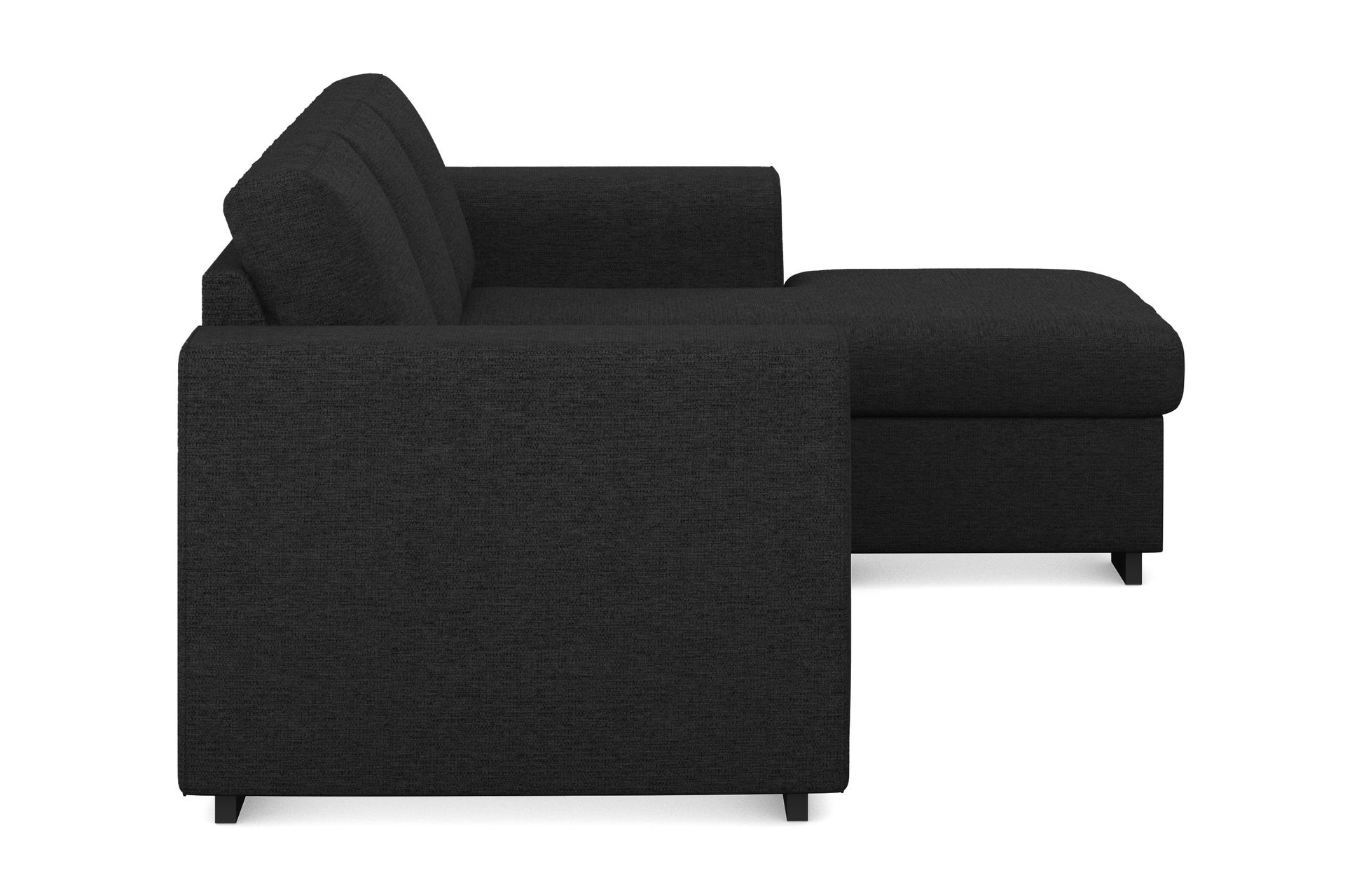 Link 3-seters Vendbar L-formet Divansofa i Stoff - Svart - Møbler - Sofaer - Sofa med sjeselong