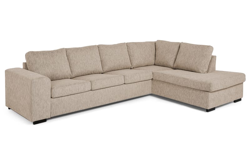 Link 4-seters Høyrevendt L-formet Large Sjeselongsofa i Stoff - Beige - Møbler - Sofaer - Sofa med sjeselong
