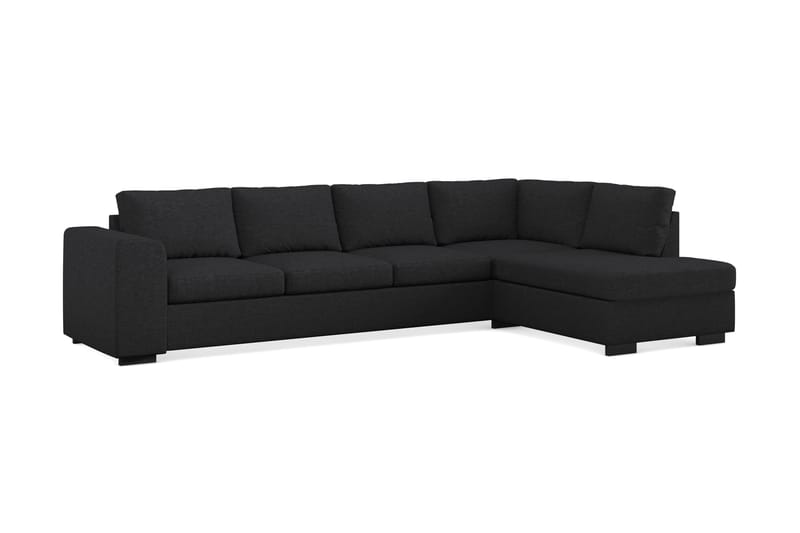 Link 4-seters Høyrevendt L-formet Large Sjeselongsofa i Stoff - Svart - Møbler - Sofaer - Sofa med sjeselong