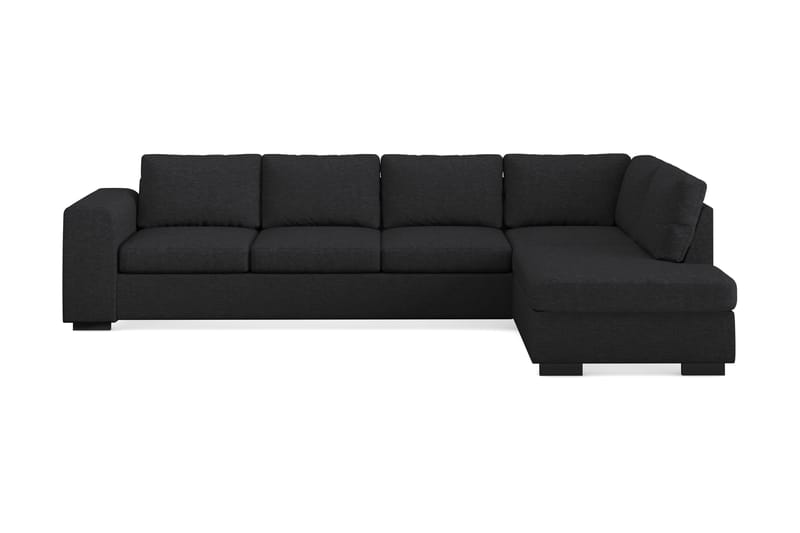 Link 4-seters Høyrevendt L-formet Large Sjeselongsofa i Stoff - Svart - Møbler - Sofaer - Sofa med sjeselong