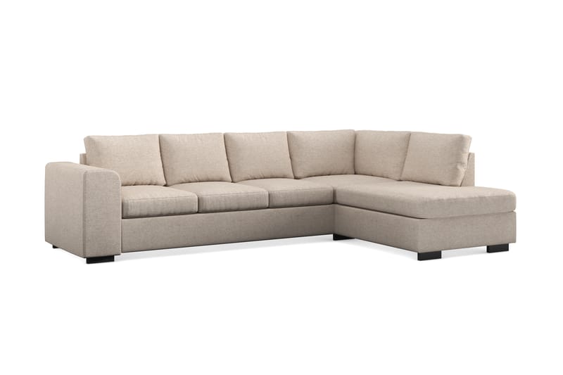 Link 4-seters Høyrevendt L-formet Sjeselongsofa i Stoff - Beige - Møbler - Sofaer - Sofa med sjeselong