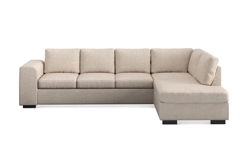 Link 4-seters Høyrevendt L-formet Sjeselongsofa i Stoff - Beige - Møbler - Sofaer - Sofa med sjeselong