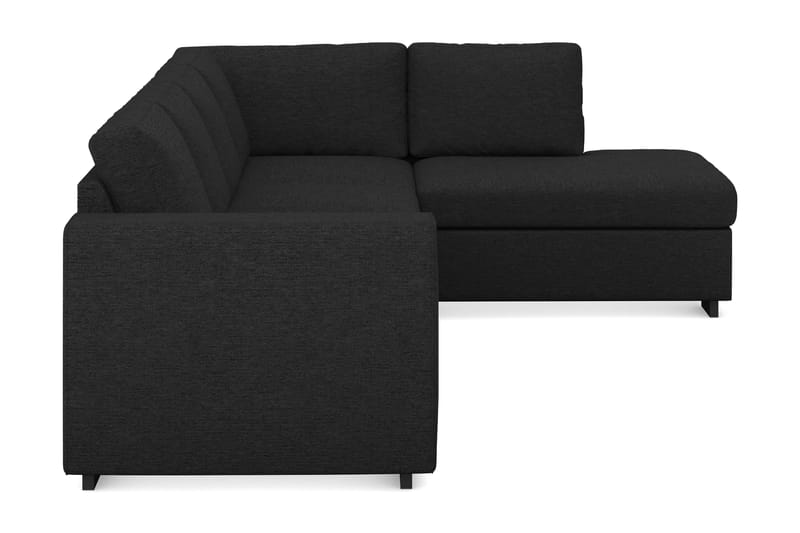 Link 4-seters Høyrevendt L-formet Sjeselongsofa i Stoff - Svart - Møbler - Sofaer - Sofa med sjeselong