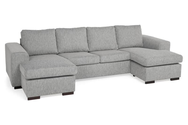 Link 4-seters U-formet Sofa med Dobbeldivan i Stoff - Lys grå - Møbler - Sofaer - Sofa med sjeselong