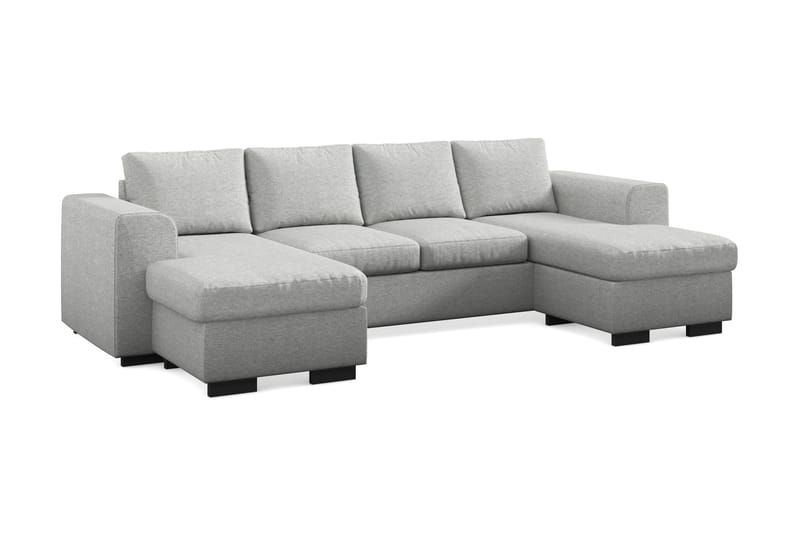Link 4-seters U-formet Sofa med Dobbeldivan i Stoff - Lys grå - Møbler - Sofaer - Sofa med sjeselong