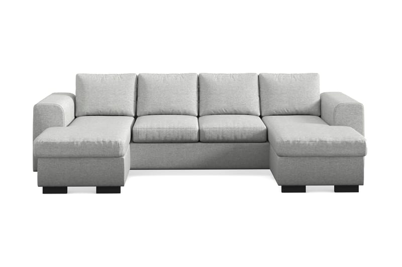Link 4-seters U-formet Sofa med Dobbeldivan i Stoff - Lys grå - Møbler - Sofaer - Sofa med sjeselong