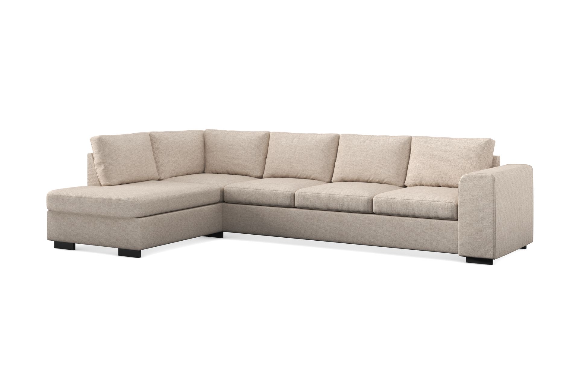 Link 4-seters Venstrevendt L-formet Large Sjeselongsofa i Stoff - Beige - Møbler - Sofaer - Sofa med sjeselong