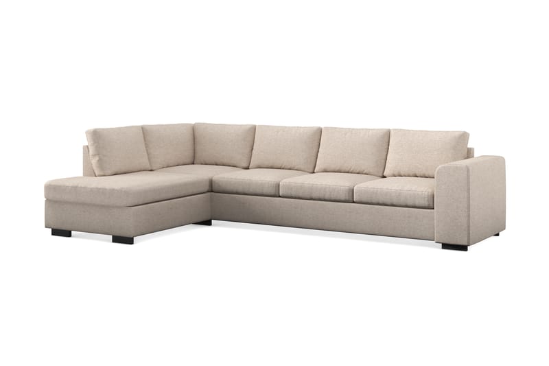 Link 4-seters Venstrevendt L-formet Large Sjeselongsofa i Stoff - Beige - Møbler - Sofaer - Sofa med sjeselong