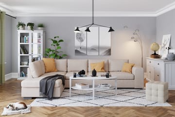 Link 4-seters Venstrevendt L-formet Large Sjeselongsofa i Stoff - Beige - Møbler - Sofaer - Sofa med sjeselong