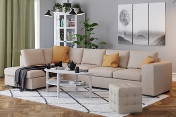Link 4-seters Venstrevendt L-formet Large Sjeselongsofa i Stoff - Beige - Møbler - Sofaer - Sofa med sjeselong
