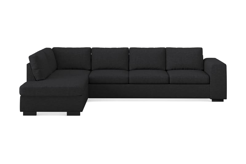 Link 4-seters Venstrevendt L-formet Large Sjeselongsofa i Stoff - Svart - Møbler - Sofaer - Sofa med sjeselong