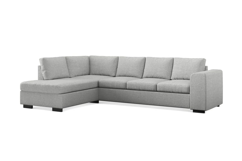 Link 4-seters Venstrevendt L-formet Sjeselongsofa i Stoff - Lys grå - Møbler - Sofaer - Sofa med sjeselong