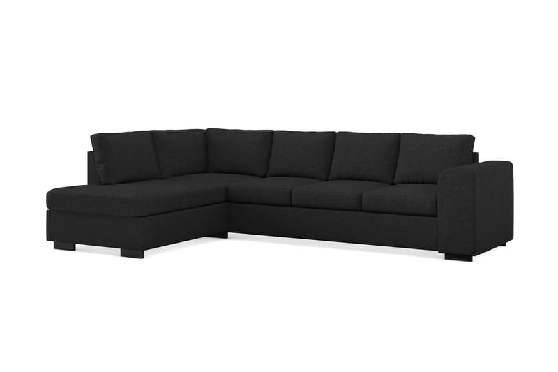 Link 4-seters Venstrevendt L-formet Sjeselongsofa i Stoff - Svart - Møbler - Sofaer - Sofa med sjeselong