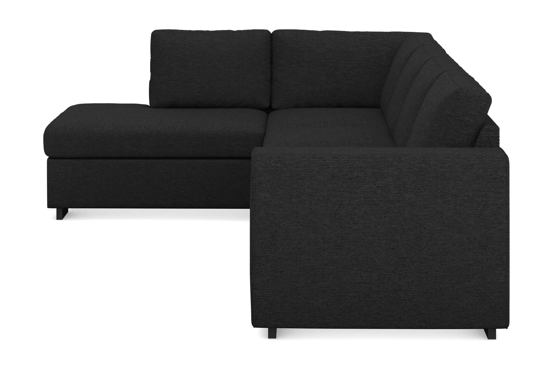 Link 4-seters Venstrevendt L-formet Sjeselongsofa i Stoff - Svart - Møbler - Sofaer - Sofa med sjeselong