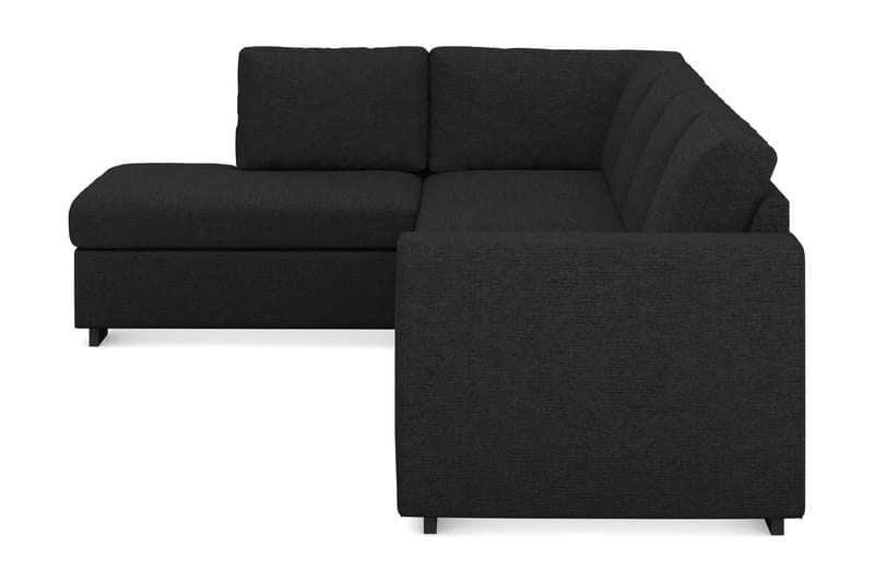 Link 4-seters Venstrevendt L-formet Sjeselongsofa i Stoff - Svart - Møbler - Sofaer - Sofa med sjeselong