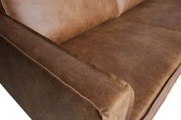 Lissbon 3-seter Høyre L-formet Hjørnesofa med Sjeselong 266 cm i Lær - Konjakk - Møbler - Sofaer - Sofa med sjeselong