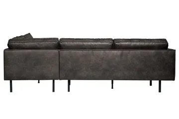 Lissbon 3-seter Høyrevendt L-formet Hjørnesofa i Kunstlær - Antrasitt - Møbler - Sofaer - Sofa med sjeselong