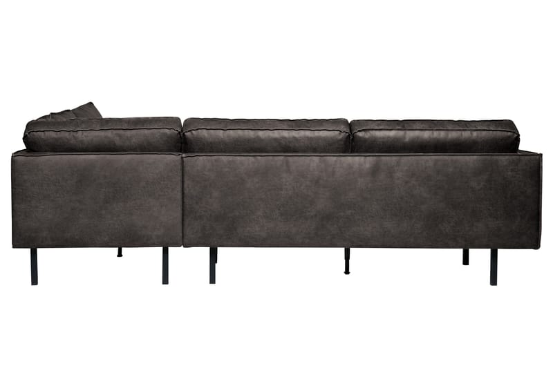 Lissbon 3-seter Høyrevendt L-formet Hjørnesofa i Kunstlær - Antrasitt - Møbler - Sofaer - Sofa med sjeselong