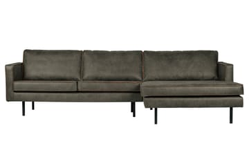 Lissbon 3-seter Høyrevendt L-formet Sofa med Sjeselong 300 cm i Lær - Grønn - Møbler - Sofaer - Sofa med sjeselong
