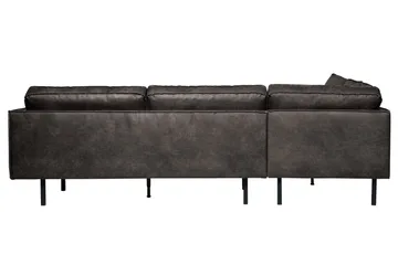 Lissbon 3-seter Venstrevendt L-formet Hjørnesofa 266 cm i Lær - Mørkegrå - Møbler - Sofaer - Sofa med sjeselong