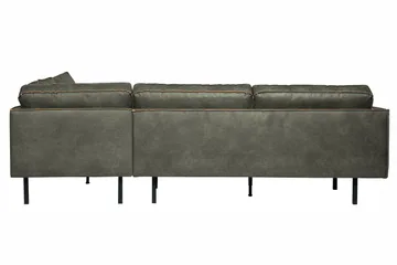 Lissbon 4-seter Høyrevendt L-formet Hjørnesofa 266 cm i Lær - Grønn - Møbler - Sofaer - Sofa med sjeselong
