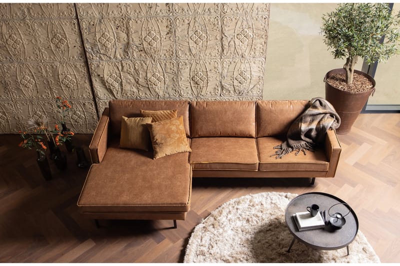 Lissbon Divansofa Venstre - Cognac - M øbler - Sofaer - Sofa med sjeselong