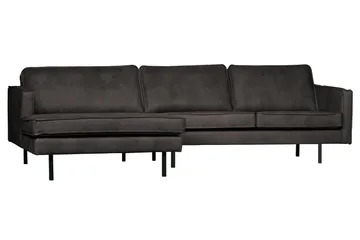 Lissbon Divansofa Venstre - Svart - Møbler - Sofaer - Sofa med sjeselong