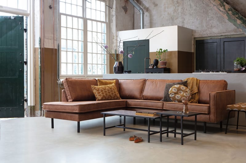 Lissbon Hjørnesofa - Konjakk - Møbler - Sofaer - Sofa med sjeselong