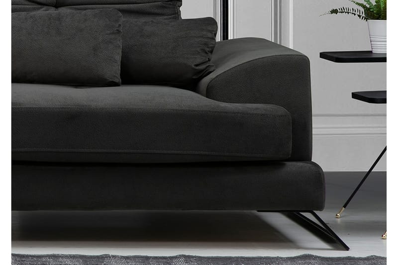 Longa Hjørnesofa med Divan Venstre - Svart - Møbler - Sofaer - Sofa med sjeselong