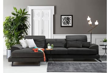 Longa Hjørnesofa med Divan Venstre - Svart - Møbler - Sofaer - Sofa med sjeselong