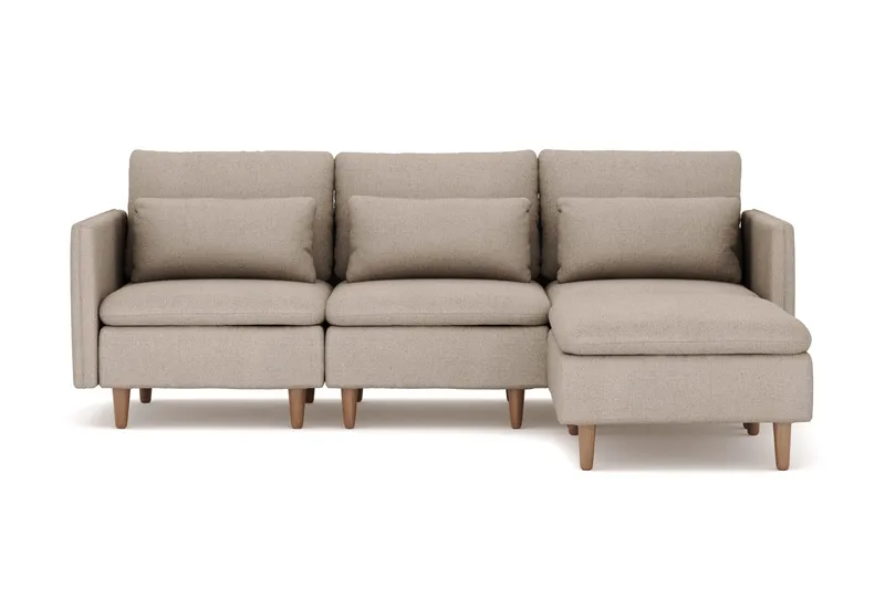 Lovis 3-seters sofa med vendbar sjeselong i stoff - Beige - Møbler - Sofaer - Sofa med sjeselong