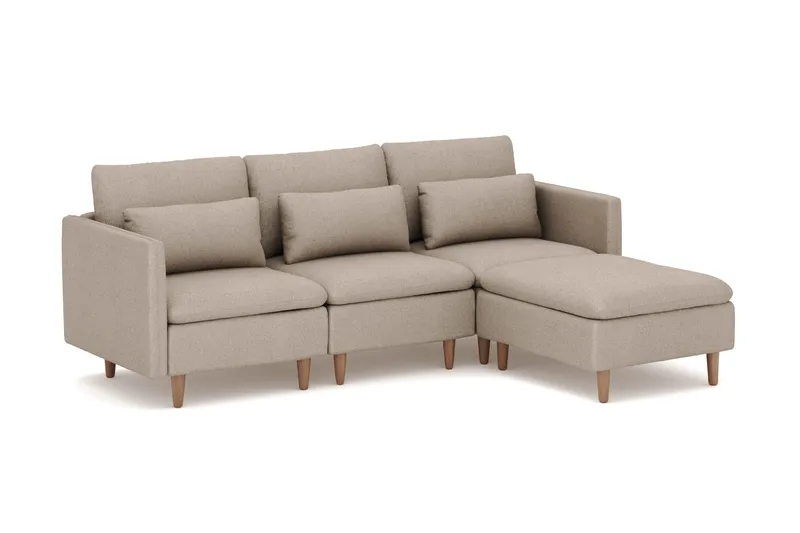 Lovis 3-seters sofa med vendbar sjeselong i stoff - Beige - Møbler - Sofaer - Sofa med sjeselong