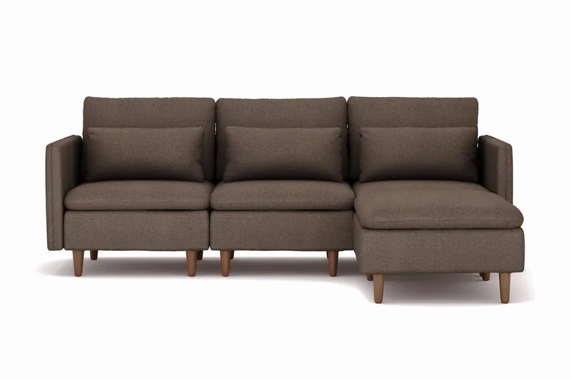 Lovis 3-seters sofa med vendbar sjeselong i stoff - Brun - Møbler - Sofaer - Sofa med sjeselong